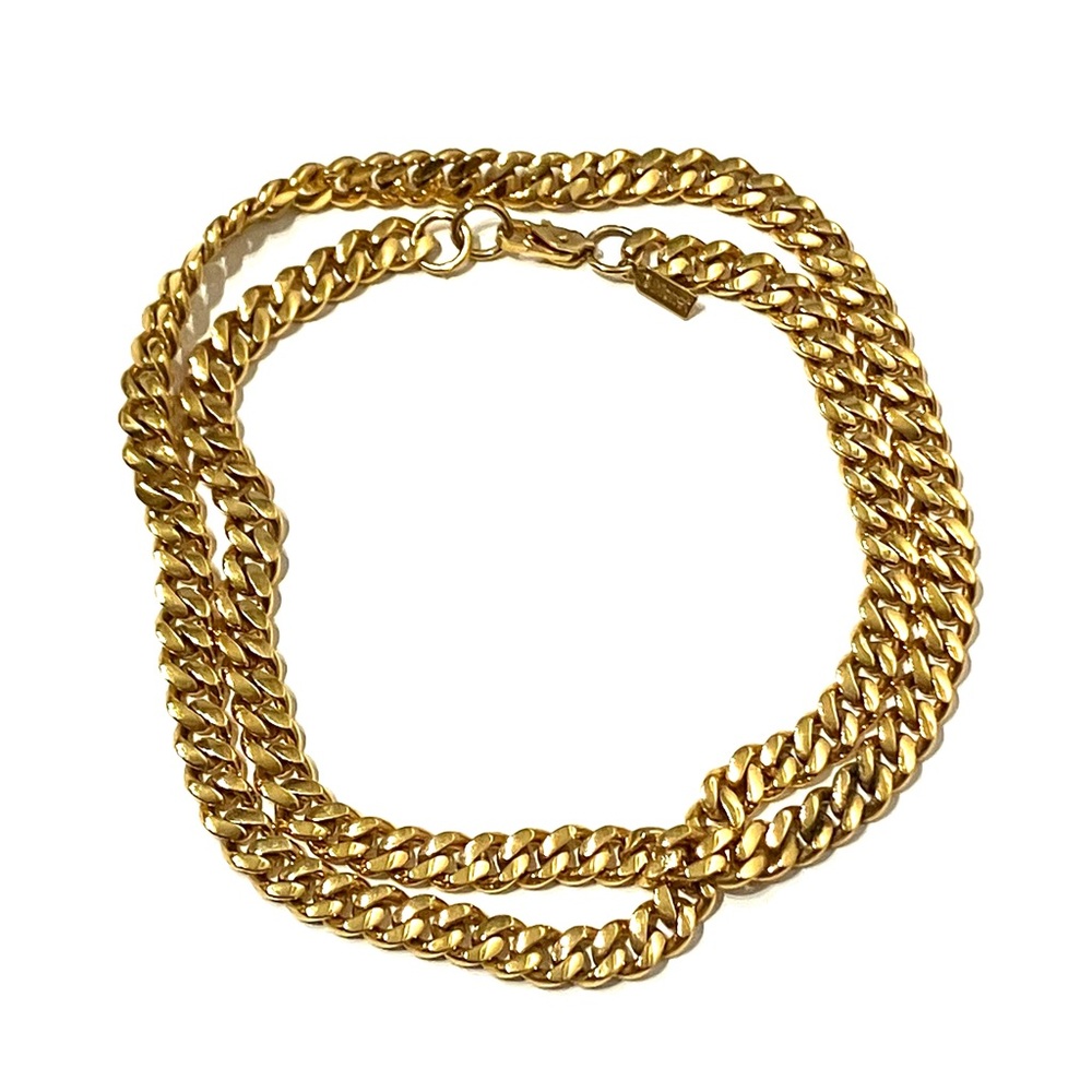 Vintage Monet Heavy Gold Plated Cuban Chain Necklace